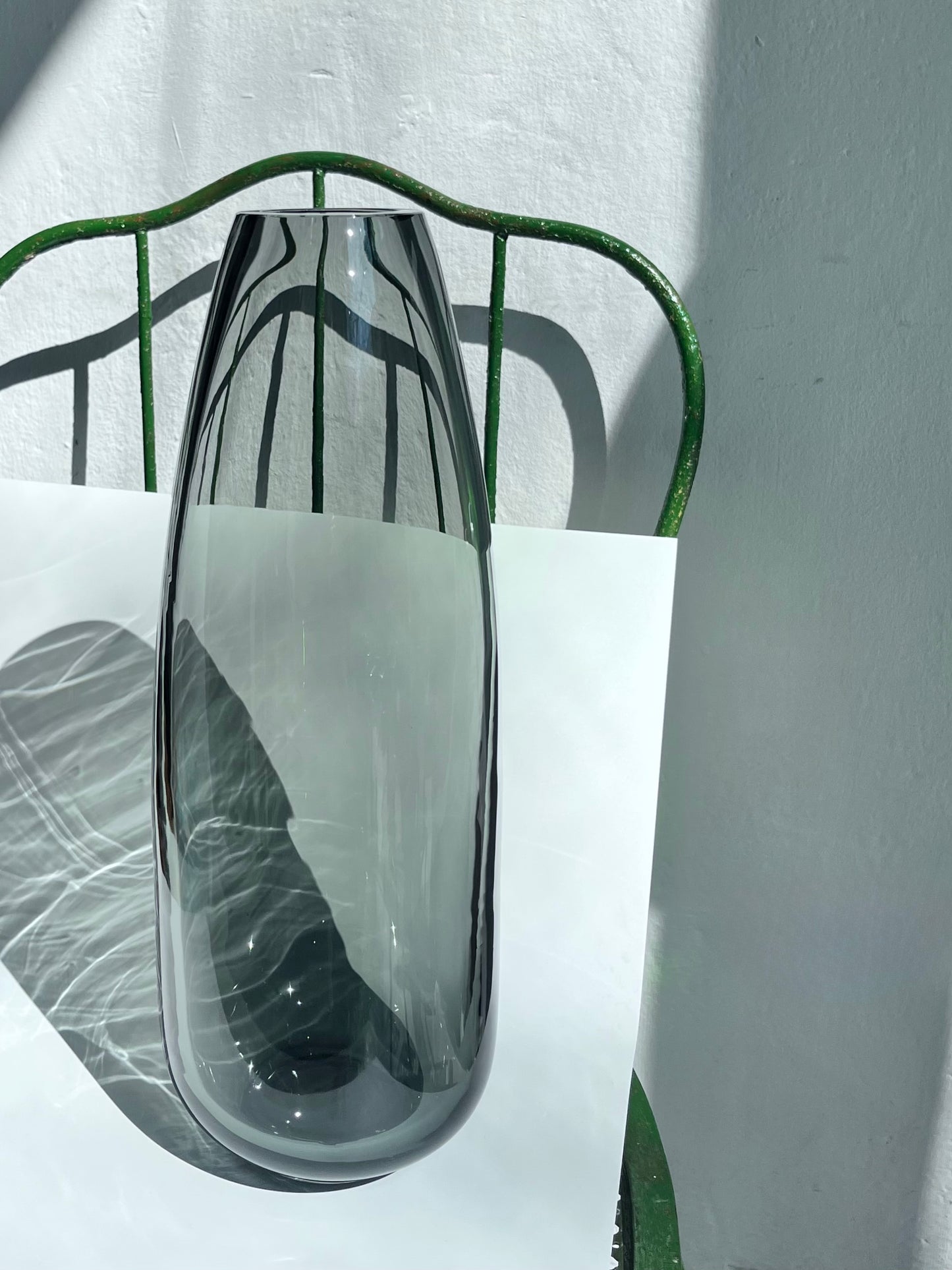 Glass Vase FEDERICA Color: Grigio
