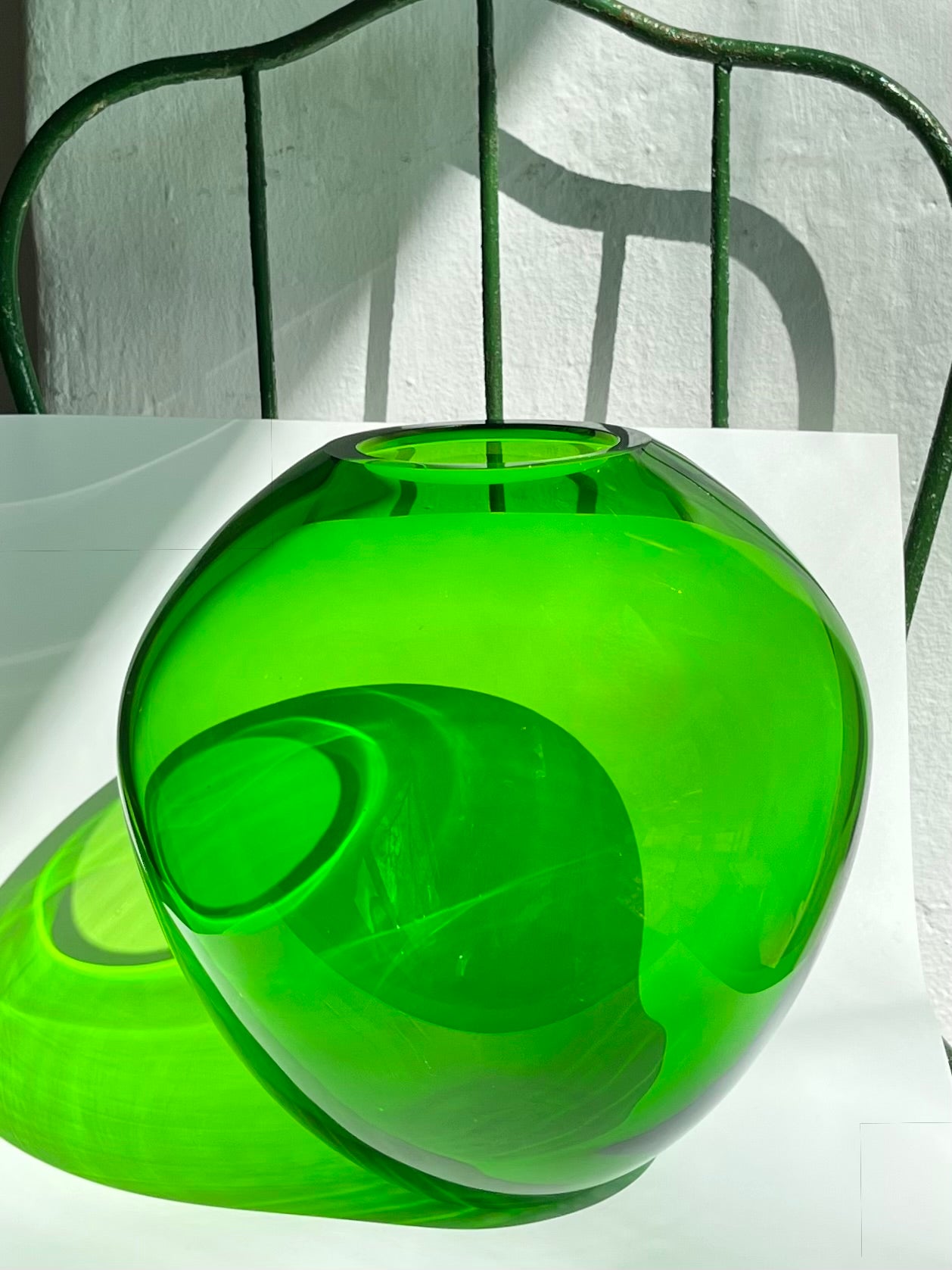 Glass vase THEA Color: Verde Pio H: 26cm