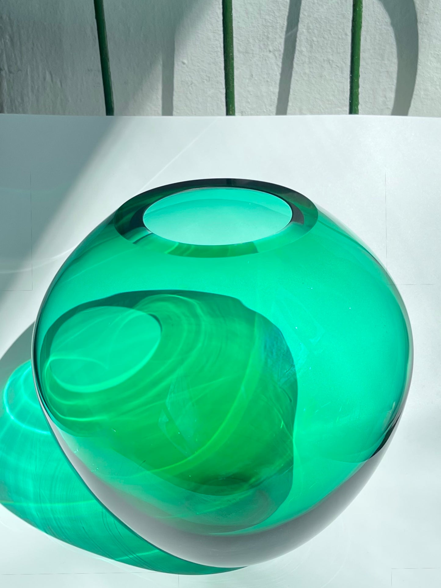 Glass vase THEA Color: Petrol H: 23cm