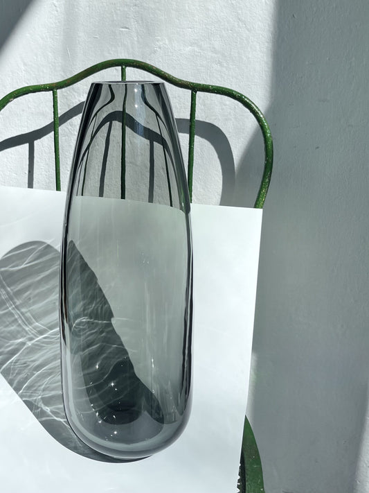 Glass Vase FEDERICA Color: Grigio