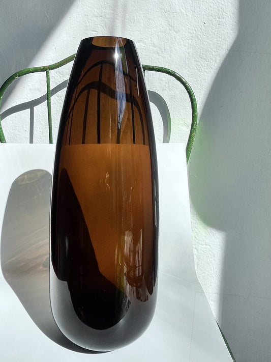 Glass Vase FEDERICA Colour: Tabacco