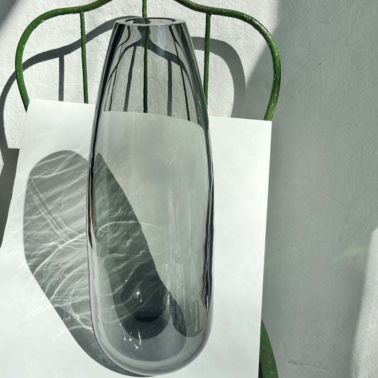 Glass Vase FEDERICA Color: Grigio