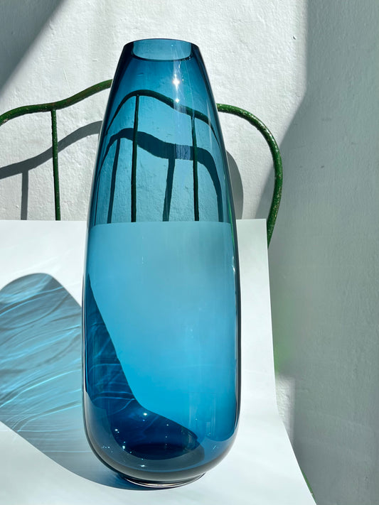 Glass vase FEDERICA Color: Avio