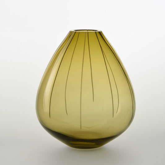 Glass Vase TINE Color: Olive