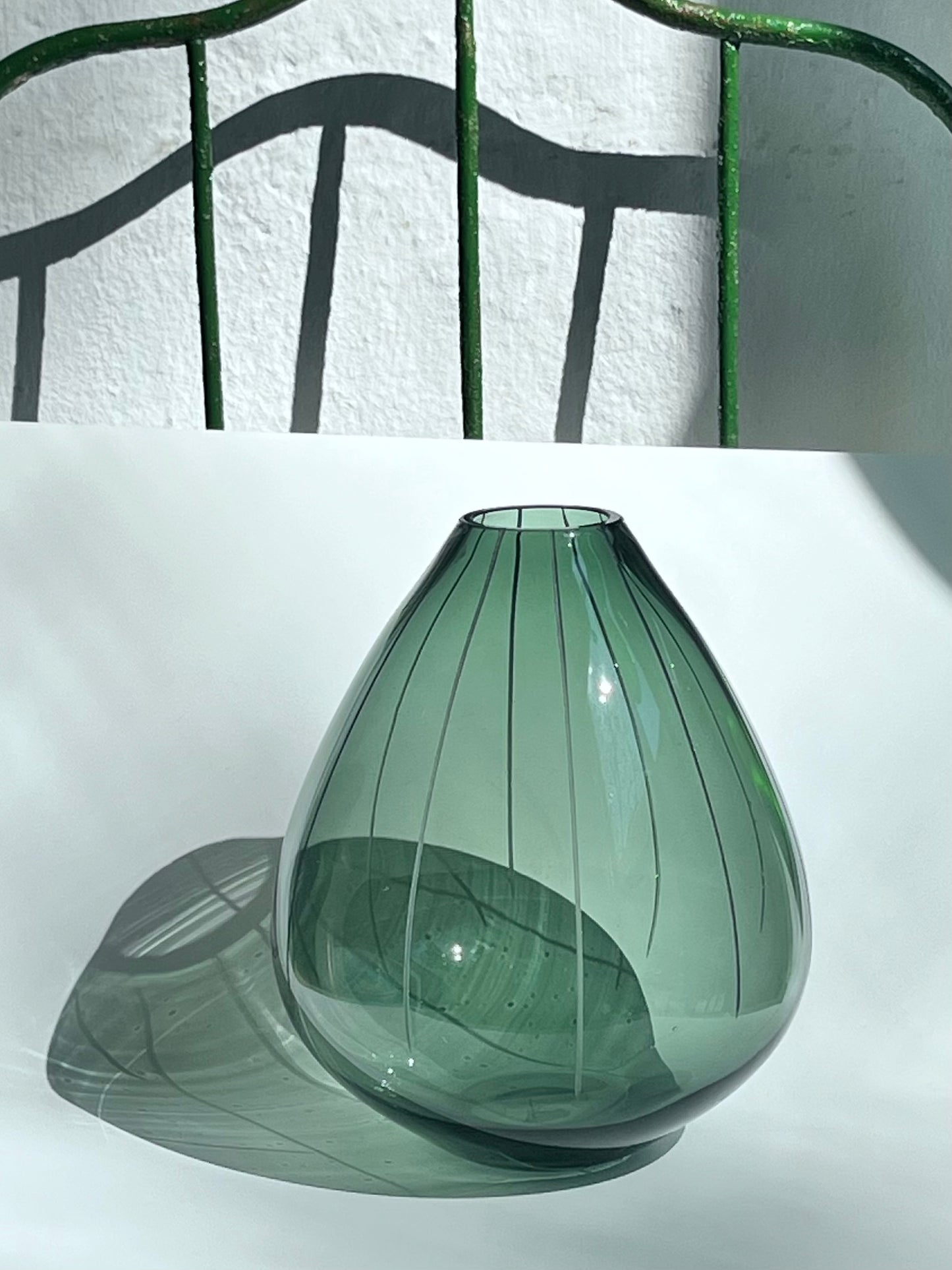 Vase en verre TINE Couleur : Bleu fumé
